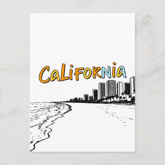 Cartão postal de estilo cômico da Califórnia (Frente)