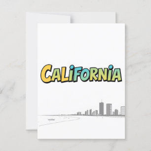 Cartão postal de estilo cômico da Califórnia