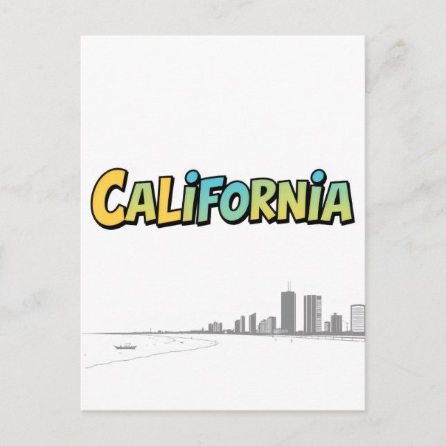 Cartão postal de estilo cômico da Califórnia (Frente)