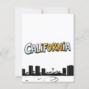 Cartão postal de estilo cômico da Califórnia
