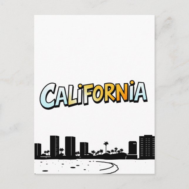 Cartão postal de estilo cômico da Califórnia (Frente)