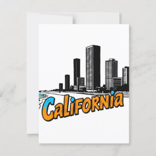Cartão postal de estilo cômico da Califórnia