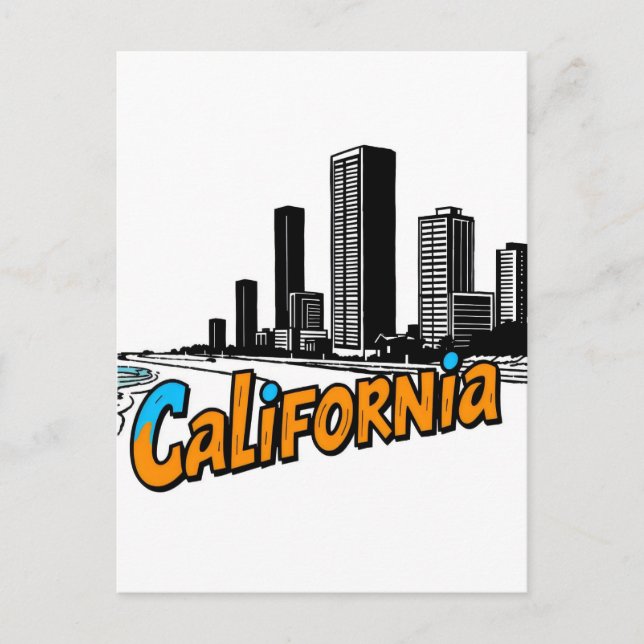 Cartão postal de estilo cômico da Califórnia (Frente)