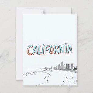 Cartão postal de estilo cômico da Califórnia