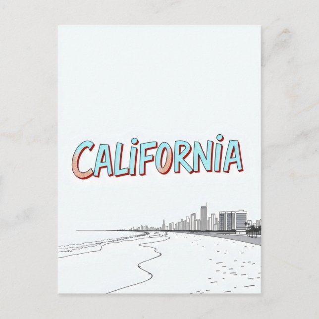 Cartão postal de estilo cômico da Califórnia (Frente)