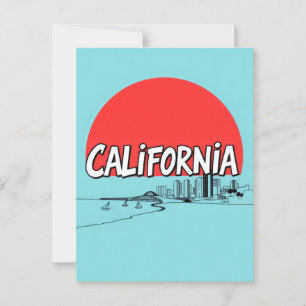 Cartão postal de estilo cômico da Califórnia