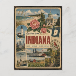 Cartão postal de estilo vintage autêntico de India