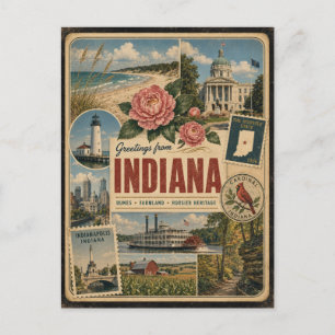 Cartão postal de estilo vintage autêntico de India