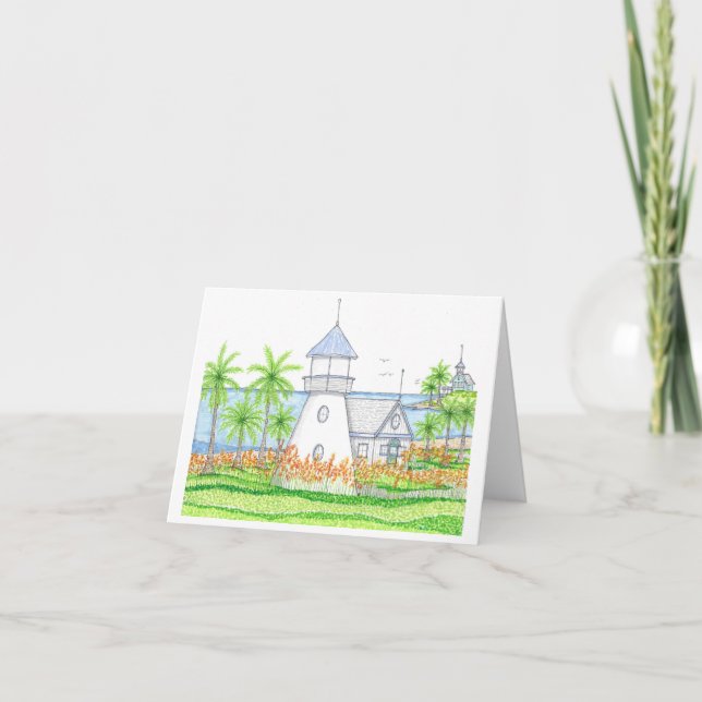 Cartão Postal de Farol Tropical (Frente)
