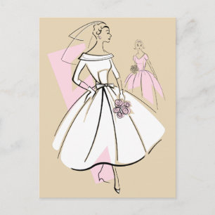 Cartão postal de Fashion Bride Neutral Group