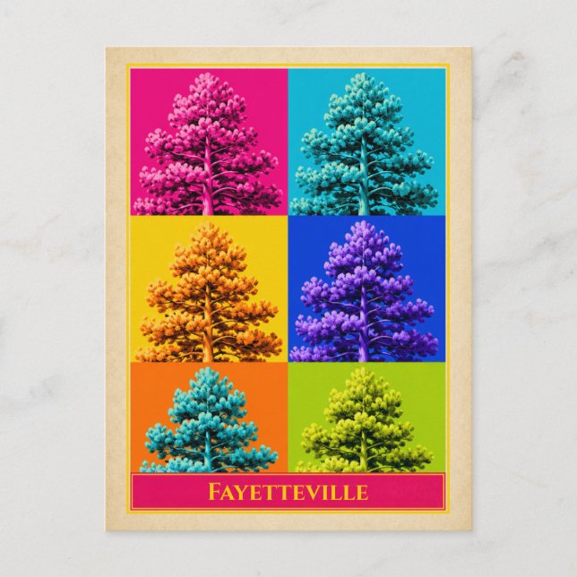Cartão Postal de Fayetteville Arkansas Pine Tree V (Frente)