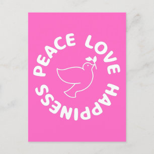 CARTÃO POSTAL DE FELICIDADE DO AMOR DE PAZ