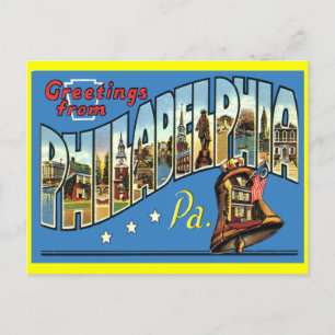Cartão postal de felicitações vintage da Filadélfi