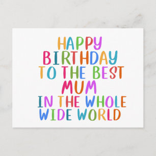 cartão postal de feliz aniversário mãe