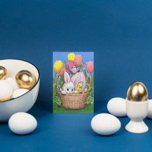 Cartão postal de Feriado de Coelhinho de Páscoa Re