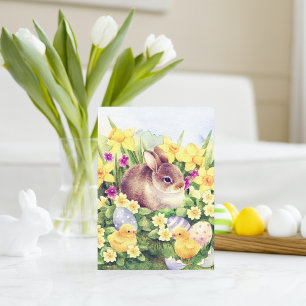 Cartão postal de Feriado de Coelhinho de Páscoa Re
