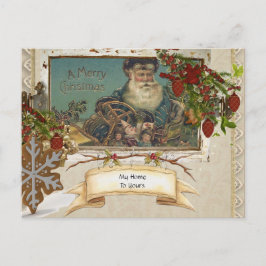 Cartão postal de Feriado de Papais noeis de Folha