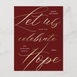 cartão postal de feriado do guião de ouro de esper