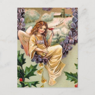 Cartão postal de Feriado do Natal vintage Angel