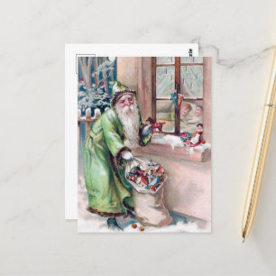 cartão postal de feriado dos Papais noeis de retr