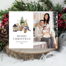 Cartão postal de Feriado Gnomo Russo da Watercolor