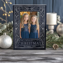 Cartão-postal de feriado marinho e prata