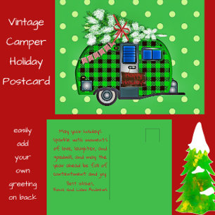 Cartão postal de Feriado Vintage Camper