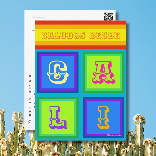Cartão postal de férias a cores Cali Colombia (Criador carregado)