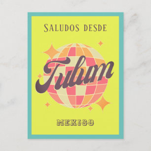 Cartão postal de férias coloridas na praia de Tulu
