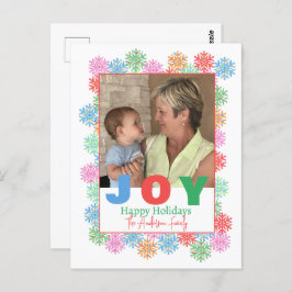 Cartão Postal de Férias com Foto de Floco de Neve