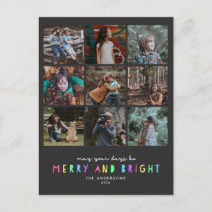 Cartão postal de férias com várias fotos Bright Li