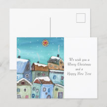 Cartão postal de férias da vila de inverno