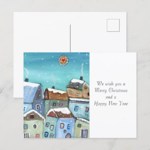 Cartão postal de férias da vila de inverno