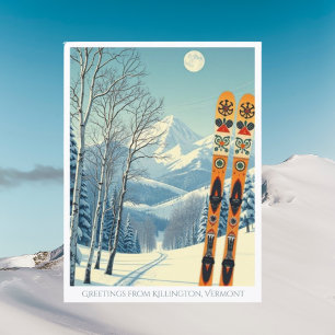 Cartão postal de férias de esqui em Killington Ver