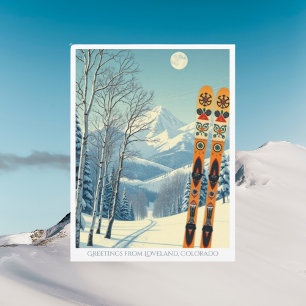 Cartão postal de férias de esqui Loveland Colorado