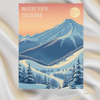 Cartão postal de férias de esqui no Winter Park co