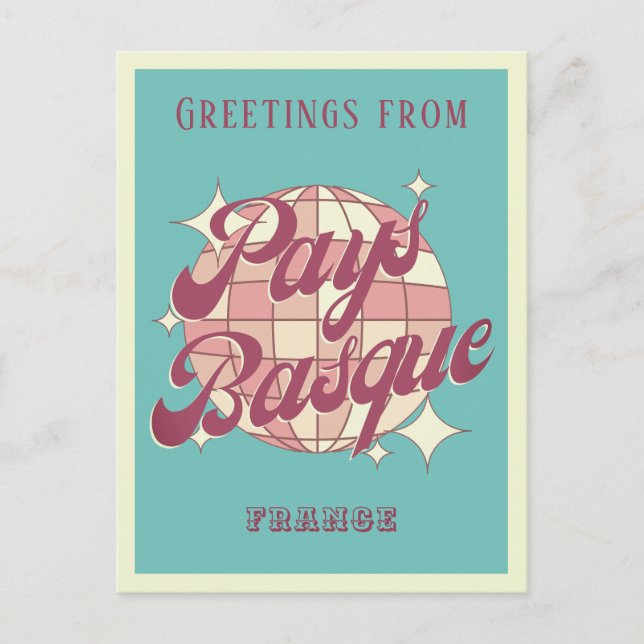Cartão postal de férias francês basco (Frente)