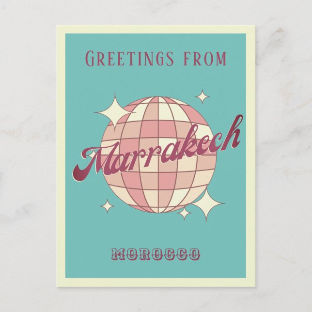 Cartão postal de férias marraquexe (Frente)