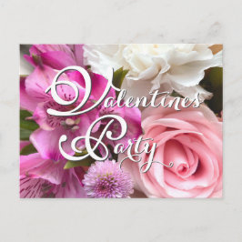 Cartão postal de festa com buquê de São Valentim