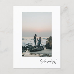 Cartão Postal de Festa de Compromisso com Foto Ela