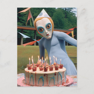 Cartão postal de festa, estranho e engraçado