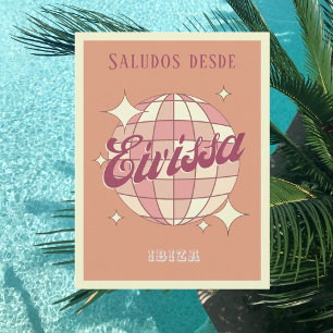 Cartão postal de festa retrô vintage da Eivissa Ib
