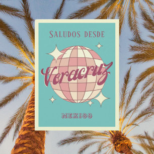 Cartão postal de festa retrô vintage de Veracruz M