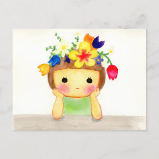 CARTÃO POSTAL DE FESTIVIDADES あたまお花畑