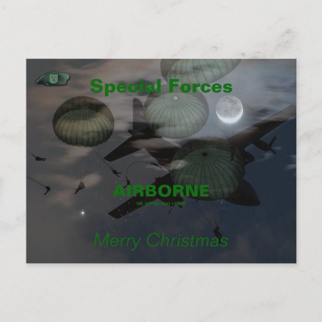 Cartão Postal De Festividades 10º grupo de forças especiais, filho de beretas ve (Frente)