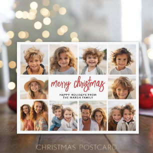 Cartão Postal De Festividades 10 Colagem de Fotos - Feliz Natal Moderno