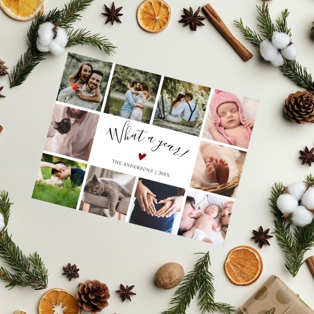 Cartão Postal De Festividades 10 Foto Colagem Que Moderno De Um Ano (Criador carregado)