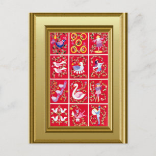 Cartão Postal De Festividades 12 dias de Natal