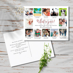 Cartão Postal De Festividades 12 Photo Collage What A Year In Review Captions