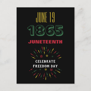 Cartão Postal De Festividades 19 de junho de 1865 Juneteenth História Negra Fogo
